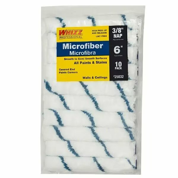 6" Mini Paint Roller Cover, 3/8" Nap Nap, Microfiber, 10 PK, Work Tools, Mfr#: 25032