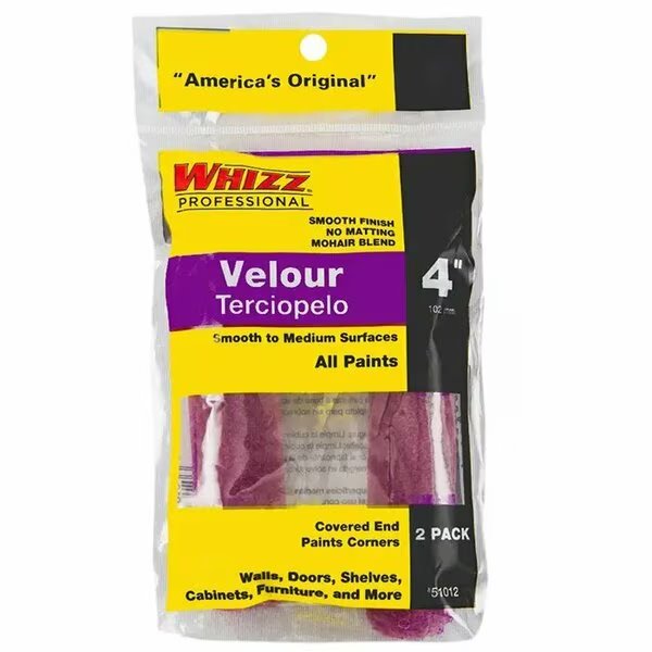 4" Mini Paint Roller Cover, Velour, 2 PK, Work Tools, Mfr#: 51012