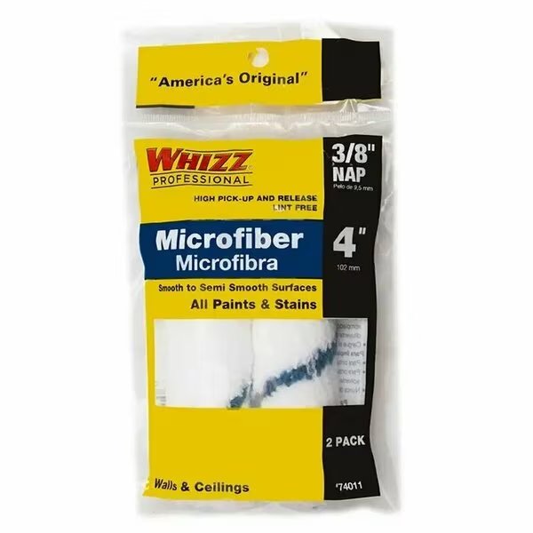 4" Mini Paint Roller Cover, 3/8" Nap Nap, Microfiber, 2 PK, Work Tools, Mfr#: 74011