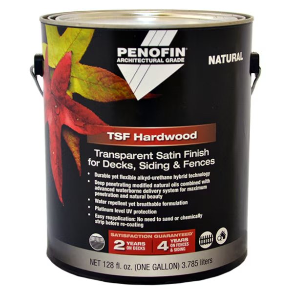 1 Gal Satin Natural Architectural Grade Transparent Hardwood Coating, Penofin, Mfr#: FAHNSGA