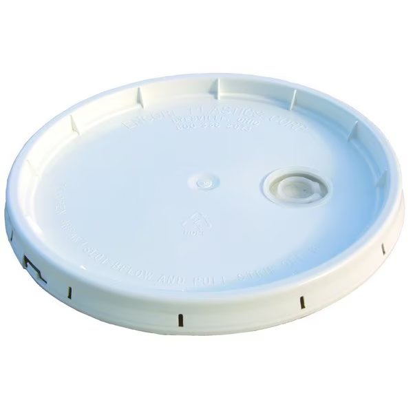 5 Gal  Plastic Pail Lid W/Plg Wh, Encore Plastics, Mfr#: 201219