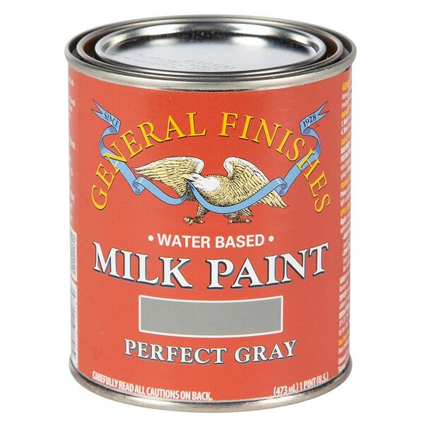 Interior/Exterior Paint, Flat, Mineral Base, Perfect Gray, 1 qt, General Finishes, Mfr#: QPGY