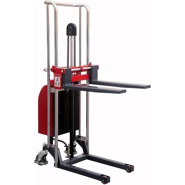 Powered Stacker, 880 lb. Cap, 59" Lift Height, Adjustable Fork, Pake Handling Tools, Mfr#: PAKES01