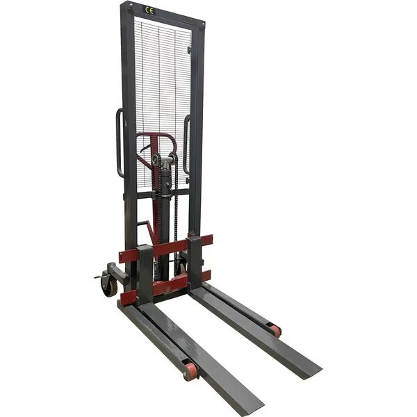 Manual Stacker, 2200 lb. Cap, 63" Lift Height, Fixed Leg, Adjustable Fork, Pake Handling Tools, Mfr#: PAKMS02