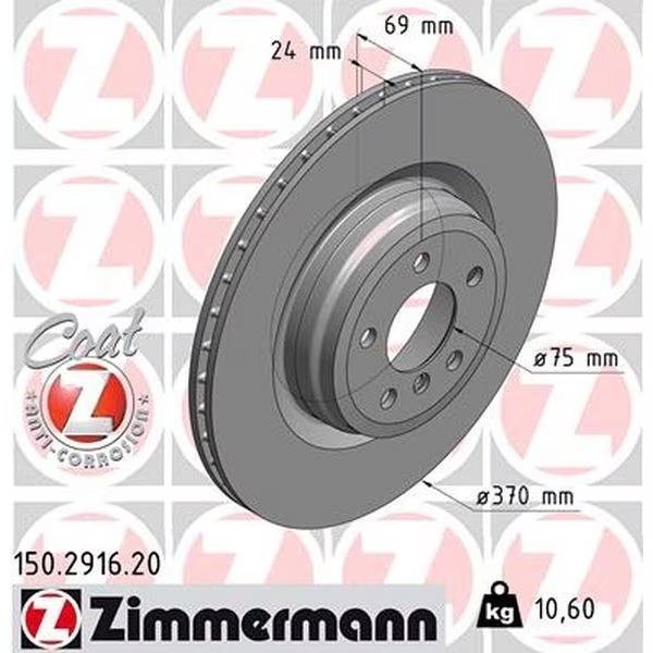 Brake Disc - Standard/Coated, 150291620, Zimmermann, Mfr#: 150291620