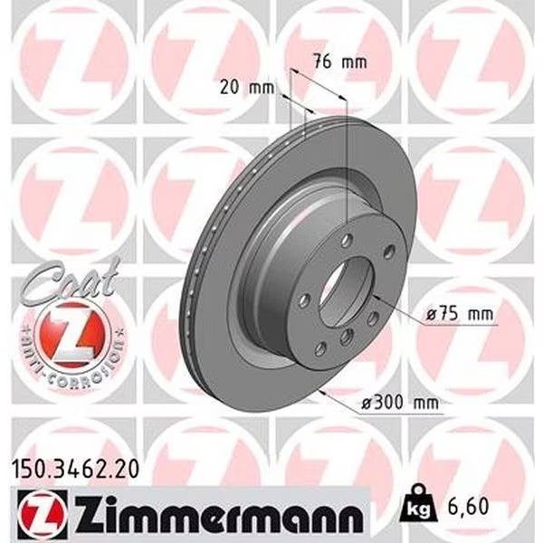 Brake Disc - Standard/Coated, 150346220, Zimmermann, Mfr#: 150346220