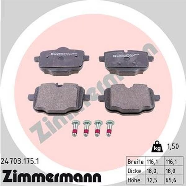 Brake Pad Set, 247031751, Zimmermann, Mfr#: 247031751