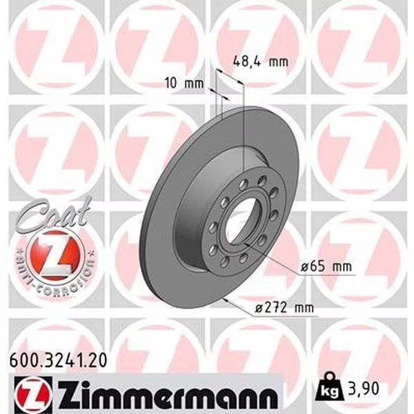 Brake Disc - Standard/Coated, 600324120, Zimmermann, Mfr#: 600324120