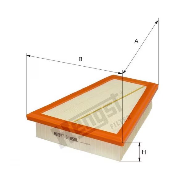 Air Filter, E1058L, Hengst, Mfr#: E1058L
