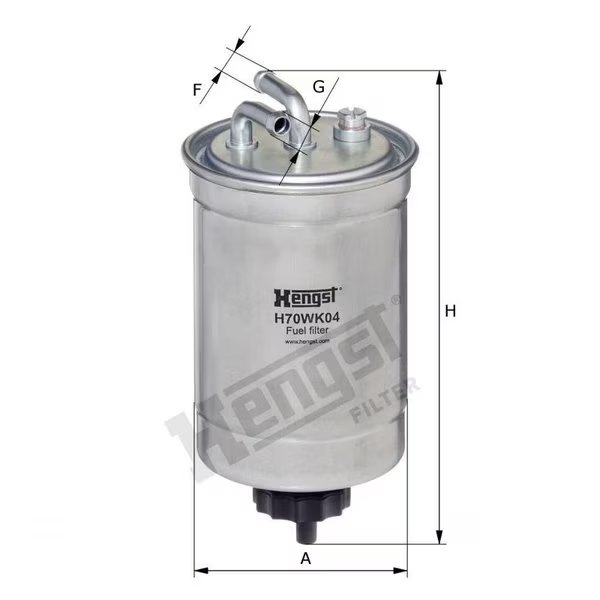 Fuel Filter, H70Wk04, Hengst, Mfr#: H70WK04