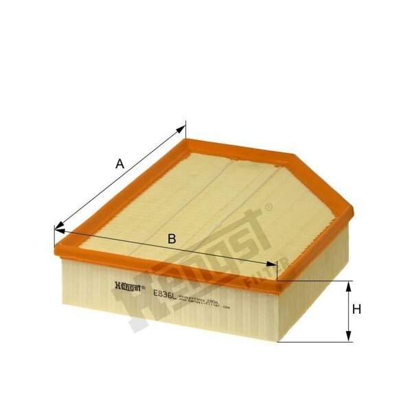Air Filter, E836L, Hengst, Mfr#: E836L