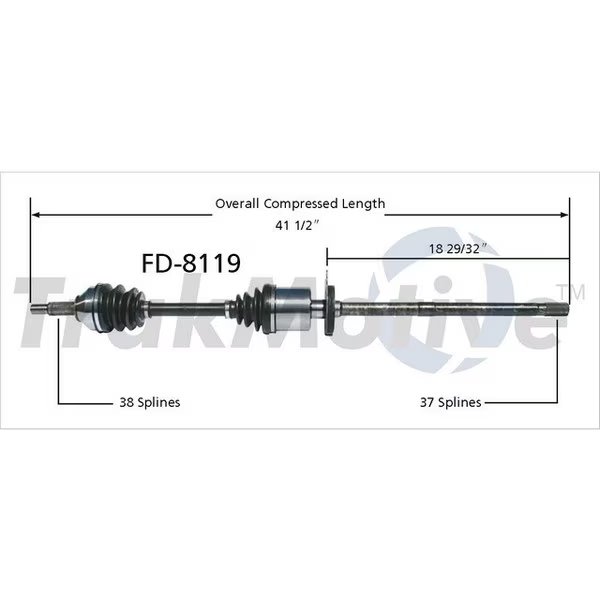 Cv Axle Shaft, Fd-8119, Surtrack Axle, Mfr#: FD-8119