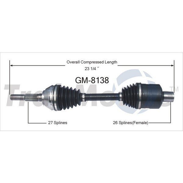 Cv Axle Shaft, Gm-8138, Surtrack Axle, Mfr#: GM-8138