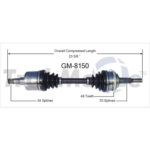 Cv Axle Shaft, Gm-8150, Surtrack Axle, Mfr#: GM-8150