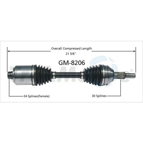 Cv Axle Shaft, Gm-8206, Surtrack Axle, Mfr#: GM-8206