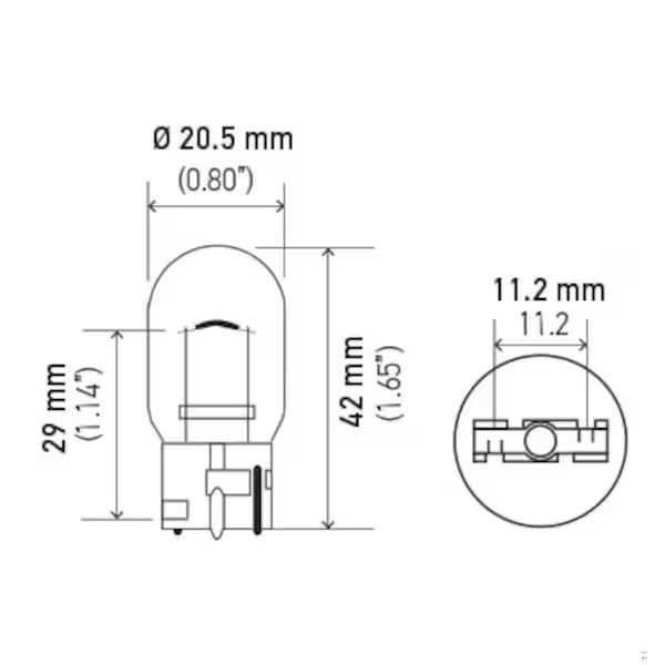 Bulb 7440 12V 21W W3 Bulbs, 7440, Hella, Mfr#: 7440
