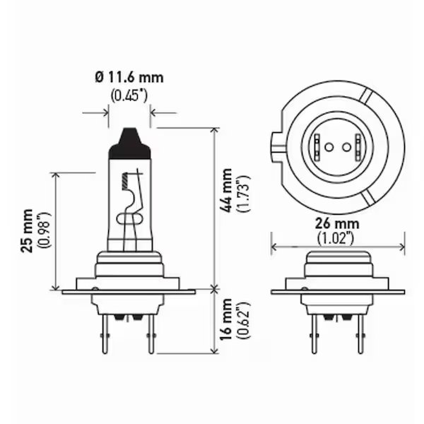 BULB H7 12V 55W PX26D T4.625(2), Hella, Mfr#: H7TB