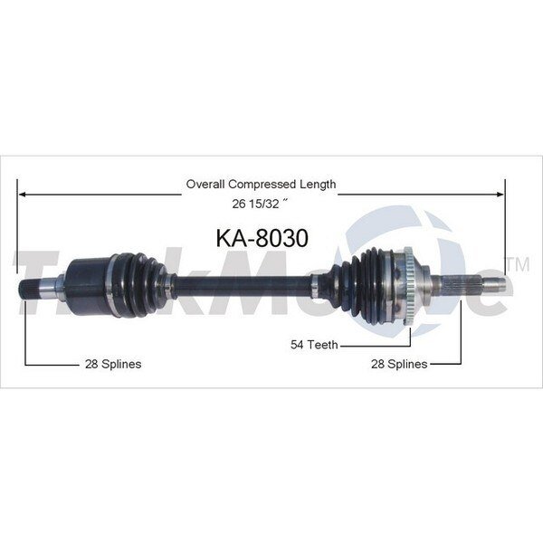 Cv Axle Shaft, Ka-8030, Surtrack Axle, Mfr#: KA-8030