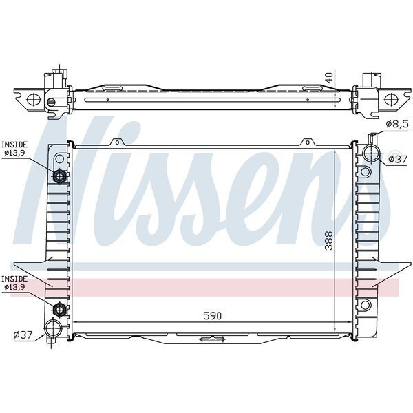 Nissens Radiator, 65548A, Nissen, Mfr#: 65548A