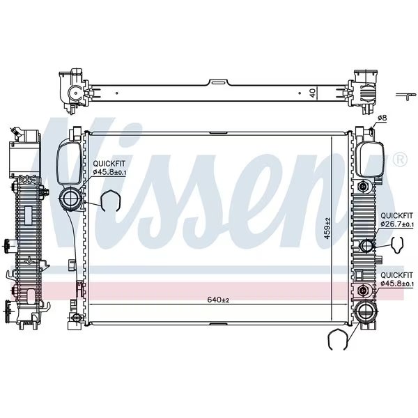 Nissens Radiator, 67107A, Nissen, Mfr#: 67107A