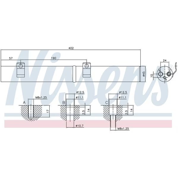 Receiver Drier, 95596, Nissen, Mfr#: 95596