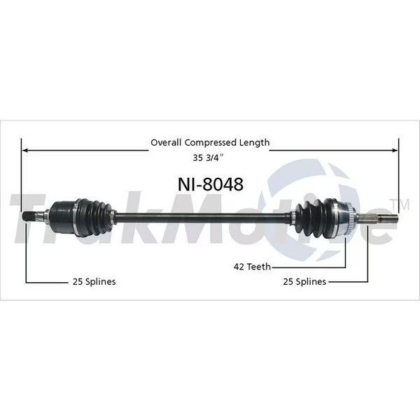 Cv Axle Shaft, Ni-8048, Surtrack Axle, Mfr#: NI-8048