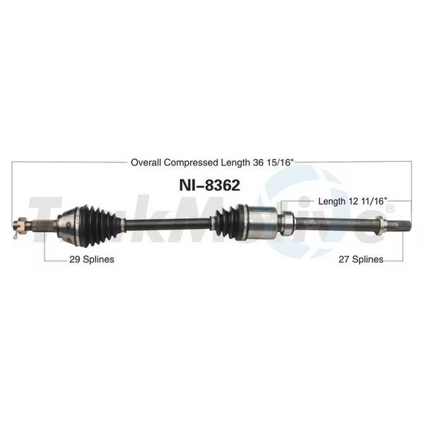 Cv Axle Shaft, Ni-8362, Surtrack Axle, Mfr#: NI-8362
