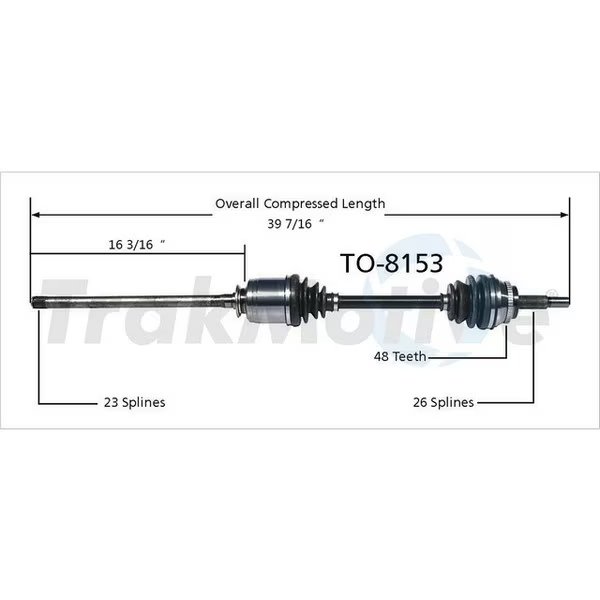 Cv Axle Shaft, To-8153, Surtrack Axle, Mfr#: TO-8153