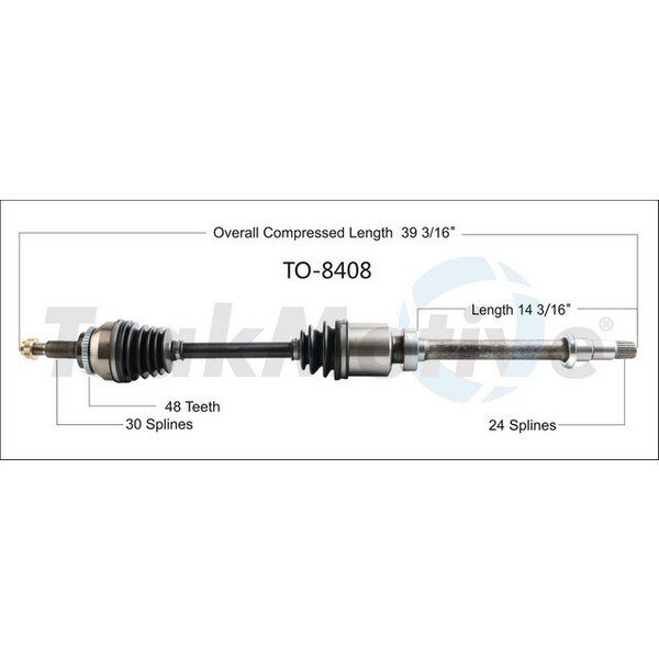 Cv Axle Shaft, To-8408, Surtrack Axle, Mfr#: TO-8408