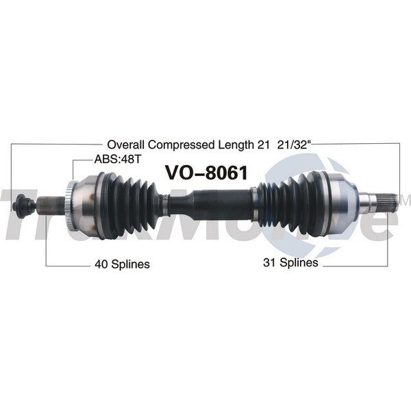Cv Axle Shaft, Vo-8061, Surtrack Axle, Mfr#: VO-8061