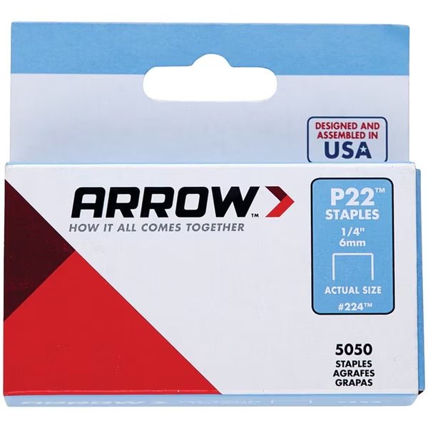 P22 Plier Staples, 5,050-Pack (1/4"), Arrow, Mfr#: 224