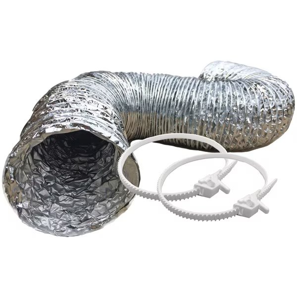 SilverDuct Dryer Transition 4" x 8 ft. Duct Kit, Builders Best, Mfr#: 110673