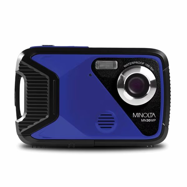 MN30WP Waterproof 4x Digital Zoom 21 MP/1080p Digital Camera Blue, Minolta, Mfr#: MN30WP-BL