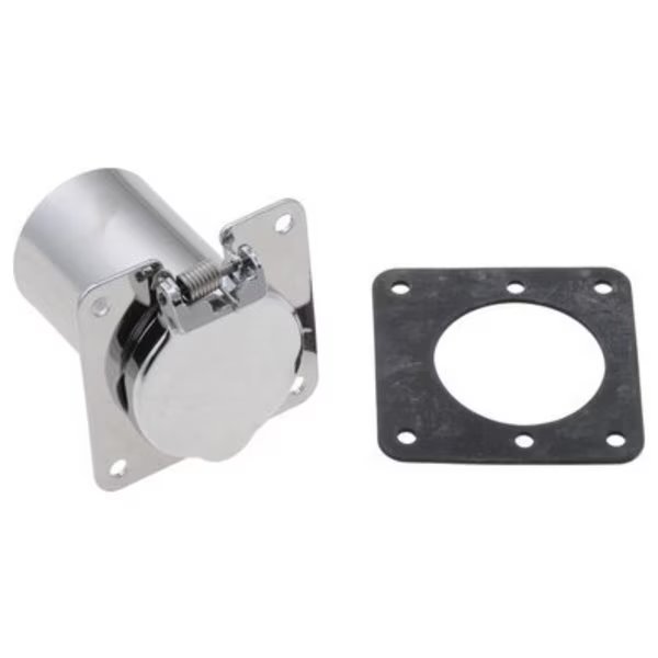 Weatherproof Receptacle Only - 4 Hole Square Flange, Chrome Plated, Zerostart, Mfr#: 8606080