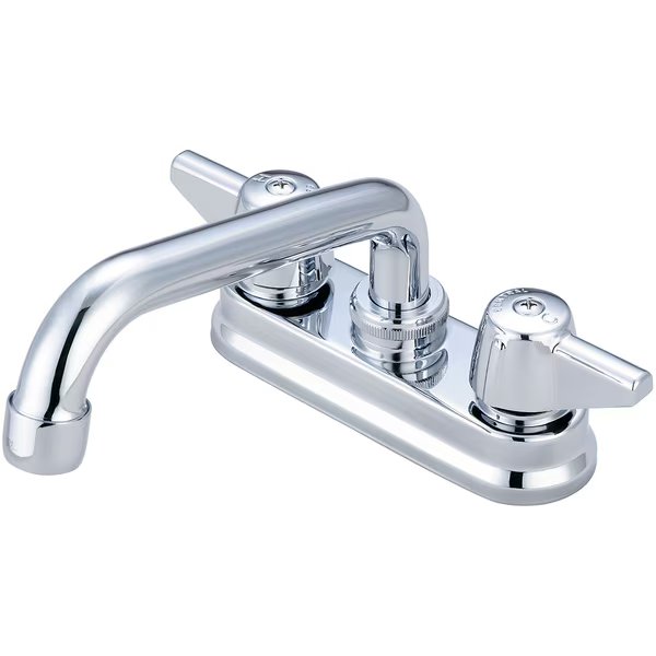 Two Handle Shell Type Bar/Laundry Faucet, NPSM, Centerset, Chrome, Overall Height: 4.63", Central Brass, Mfr#: 0094-A