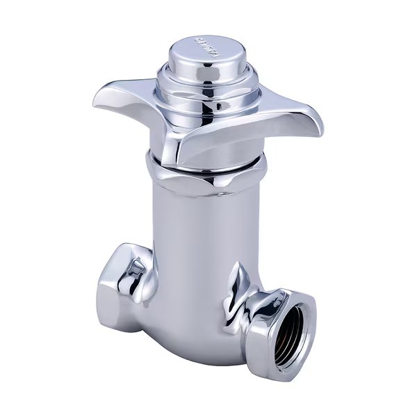 Self-Close Straight Stop, NPT, Polished Chrome, Weight: 1.84, Central Brass, Mfr#: 0331-3/8