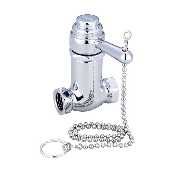 Self-Close Shower Straight Stop, NPT, Polished Chrome, Weight: 1.8, Central Brass, Mfr#: 0335-1/2