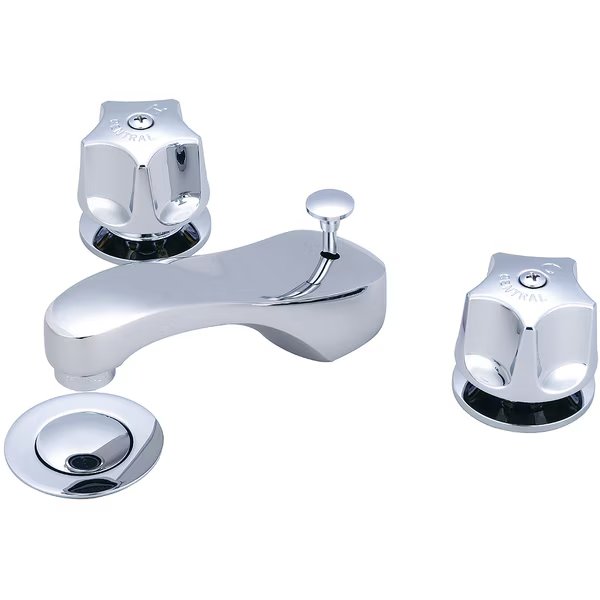 Two Handle Widespread Bathroom Faucet, NPSM, Widespread, Chrome, Number of Holes: 3 Hole, Central Brass, Mfr#: 1125-DA