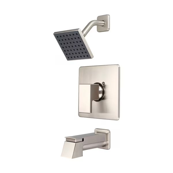 Single Handle Tub and Shower Trim Set, Wallmount, Brushed Nickel, Style: Modern, Pioneer Faucets, Mfr#: T-4MO110-BN