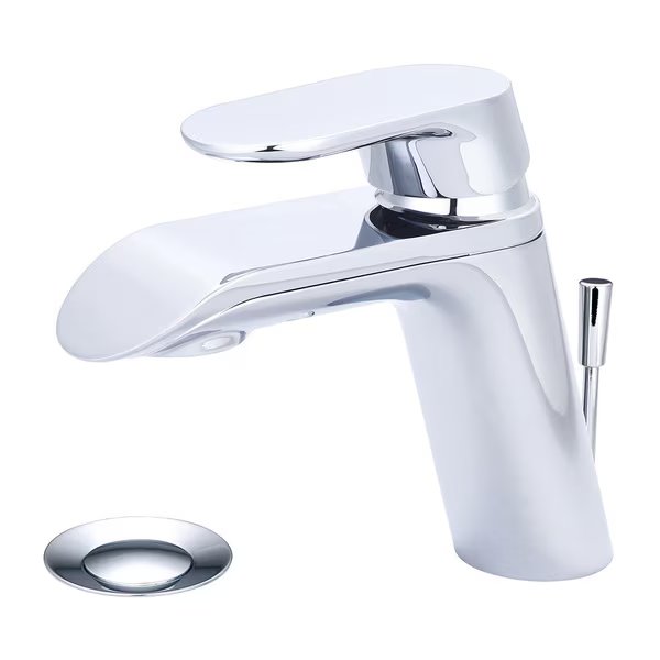 Single Handle Bathroom Faucet, Compression Hose, Single Hole, Chrome, Weight: 4, Olympia Faucets, Mfr#: L-6032