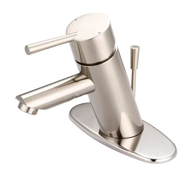 Single Handle Bathroom Faucet in PVD Brushed Nickel, Olympia, Mfr#: L-6052-WD-BN