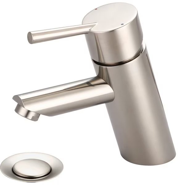 Single Handle Bathroom Faucet in PVD Brushed Nickel, Olympia, Mfr#: L-6055-BN