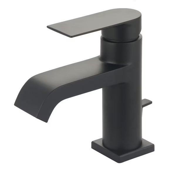 Single Handle Bathroom Faucet in Matte Black, Olympia, Mfr#: L-6090-MB
