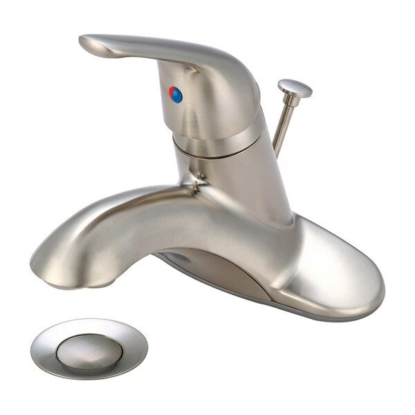 Single Handle Lavatory Faucet, Centerset, Brushed Nickel, Flow Rate (GPM): 1.2, Olympia Faucets, Mfr#: L-6262H-BN