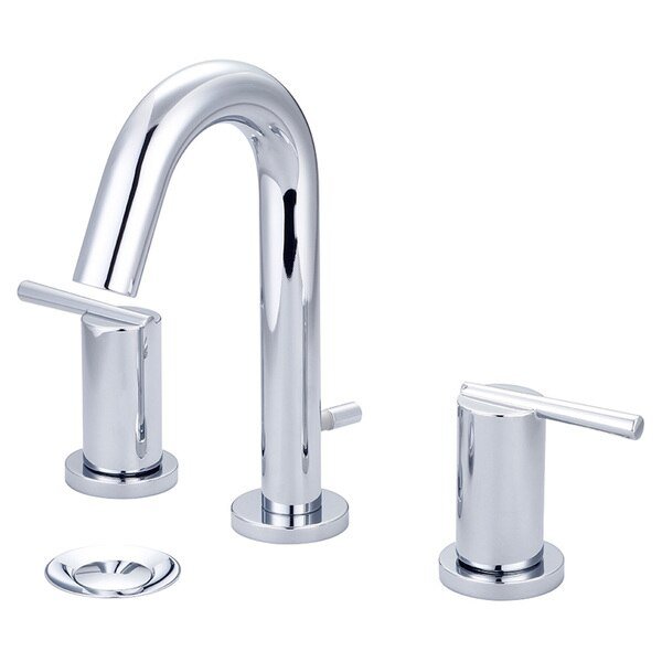 Two Handle Widespread Bathroom Faucet, Compression Hose, Chrome, Overall Height: 8", Olympia Faucets, Mfr#: L-7420