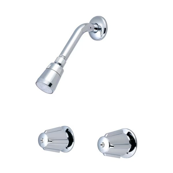 Two Handle Shower Set, IPS, Wallmount, Polished Chrome, Weight: 4.2, Olympia Faucets, Mfr#: P-1212