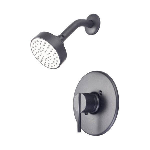 Single Handle Shower Trim Set, Wallmount, Matte Black, Handle Style: Lever, Olympia Faucets, Mfr#: T-2382-MB