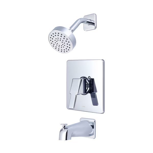 Single Handle Tub/Shower Trim Set, Wallmount, Polished Chrome, Style: Modern, Olympia Faucets, Mfr#: T-2390