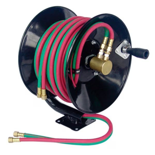 Manual Twin Welding Hose Reel, 100' Capacity, Powerweld, Mfr#: MHR100