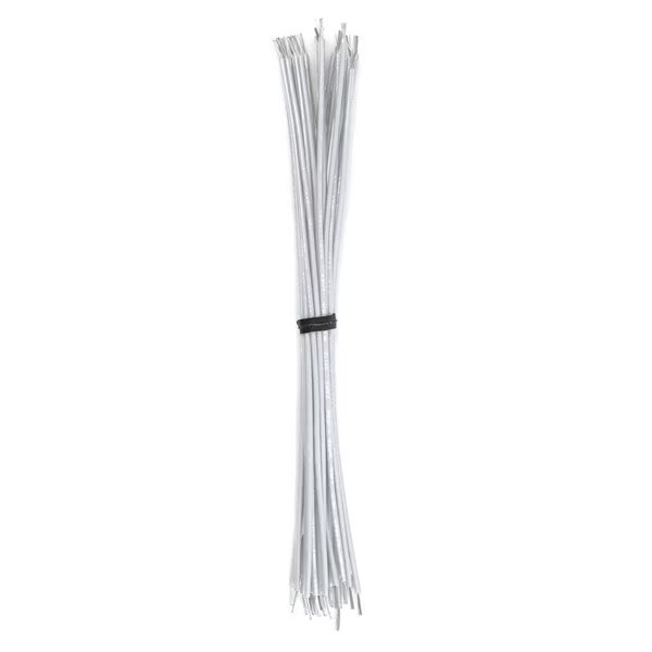 Cut And Stripped Wire, 16 AWG UL1061, Stranded, White 9in Leads, 100PK, Remington Industries, Mfr#: CS16UL1061STRWHI-9-100